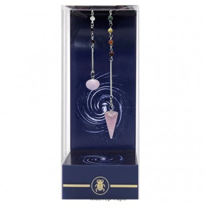 Маятник Чакральный из Розового Кварца / Premium Chakra and Rose Quartz Pendulum