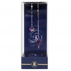 Маятник Чакральный из Аметиста / Premium Chakra and Amethyst Pendulum (минералы на серебристой цепочке, с мешочком)